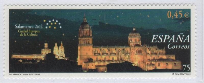 Francobollo Spagna Anno 2001 Salamanca città europea della cultura (cat. n. 3383)