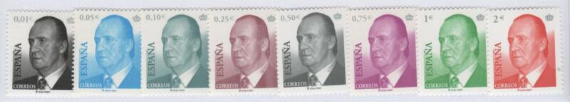 Francobolli Spagna Anno 2002 Effigie del Re Juan Carlos (cat. n. 3436-3443)