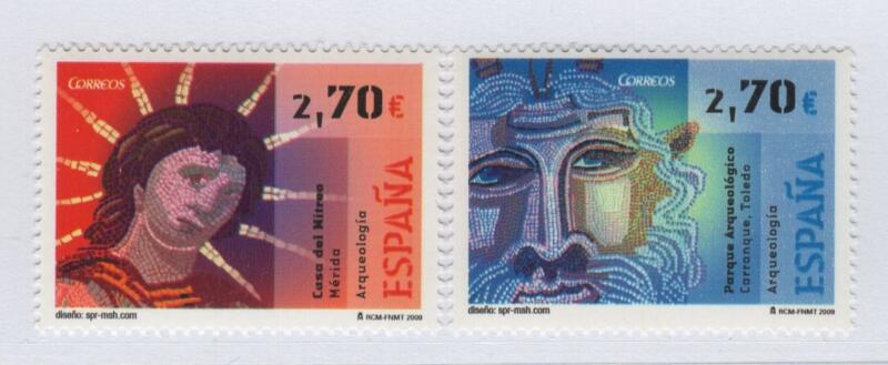 Francobolli Spagna Anno 2009 Archeologia Mosaici (cat. n. 4125-4126)