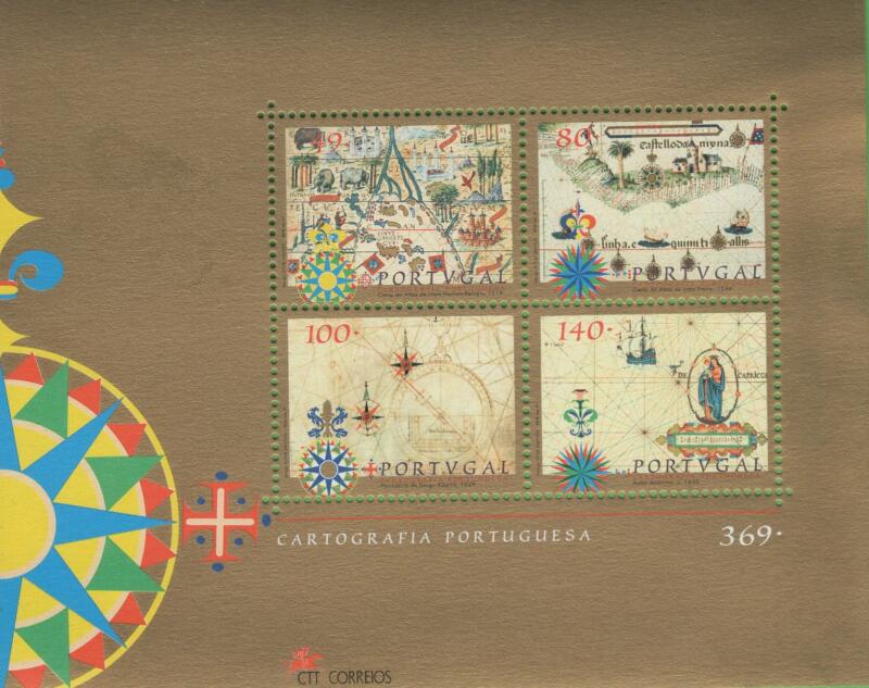 Foglietto Portogallo Anno 1997 Cartografia Vecchie carte geografiche (BF 131)