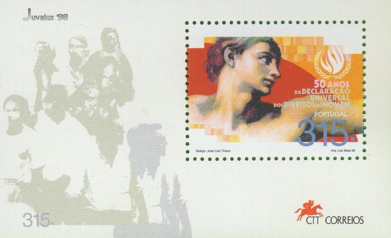 Foglietto Portogallo Anno 1998 Cinquantenario della Dichiarazione universale dei Diritti dell’Uomo (BF 140)
