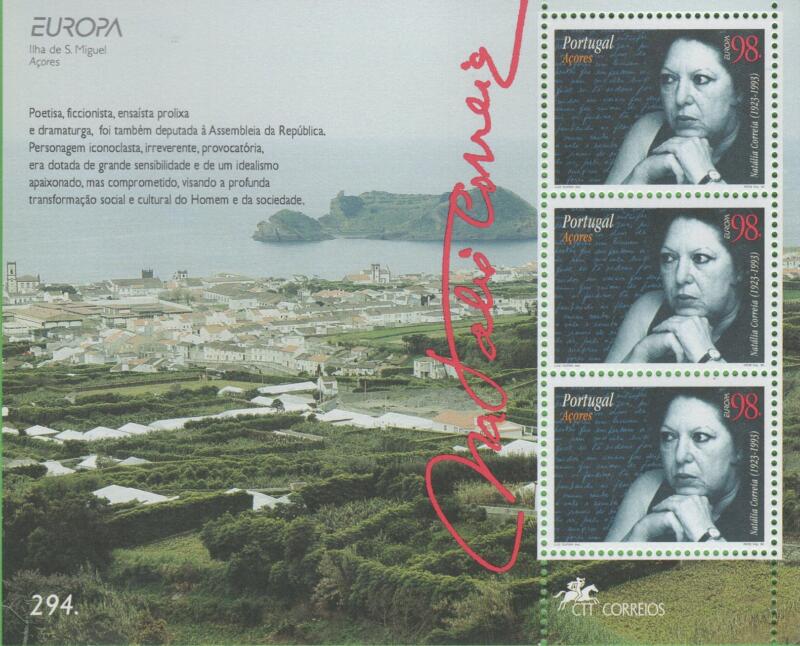 Foglietto Azzorre Anno 1996 Europa Donne celebri Natalia Correia (BF 15)