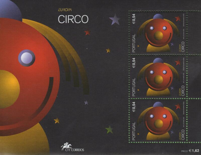 Foglietto Portogallo Anno 2002 Europa Il circo (BF 178)