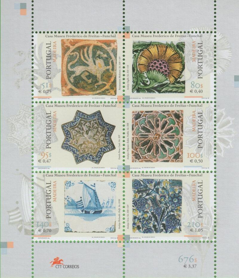 Foglietto Madera Anno 1999 Maioliche Casa Museo di Federico de Freitas (BF 19)