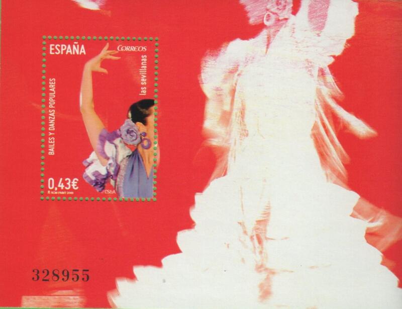 Foglietto Spagna Anno 2009 Danze tradizionali Seconda Serie (BF 196)