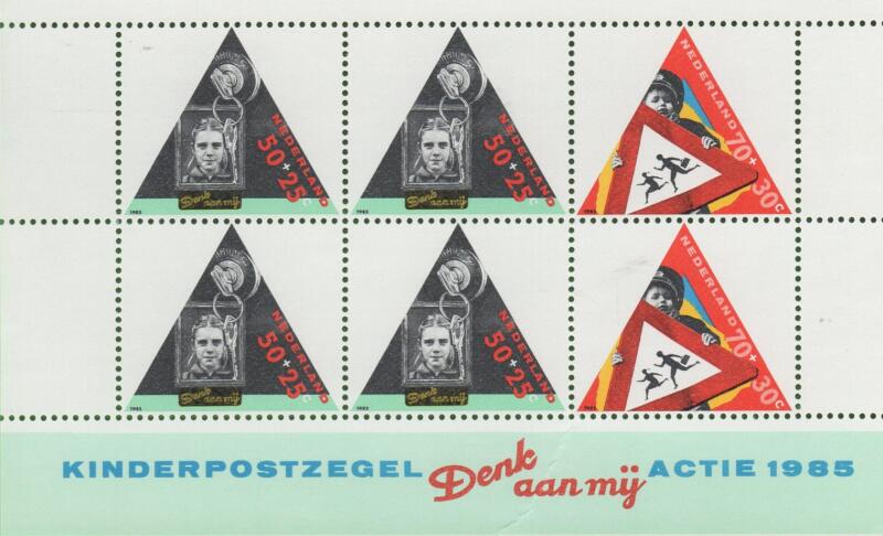 Foglietto Olanda Anno 1985 Pro Infanzia I bambini e il traffico (BF 28)