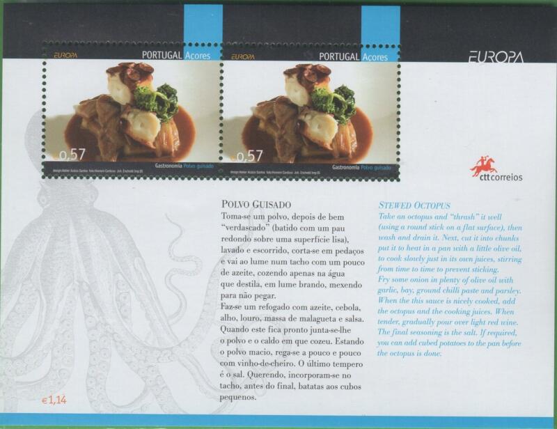 Foglietto Azzorre Anno 2005 Europa Gastronomia (BF 28)