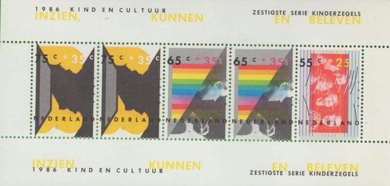 Foglietto Olanda Anno 1986 Pro Infanzia Il bambino e la cultura (BF 29)