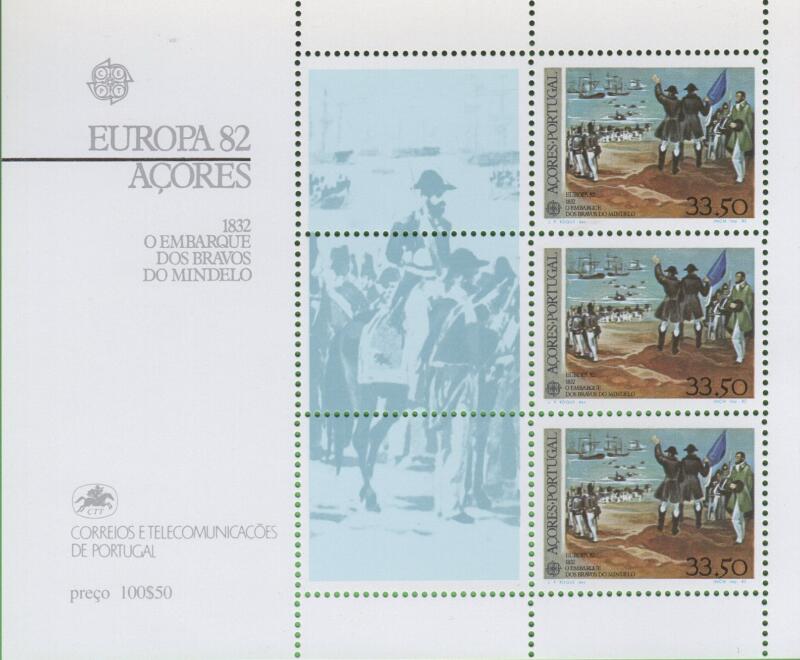 Foglietto Azzorre Anno 1982 Europa Avvenimenti storici (BF 3)