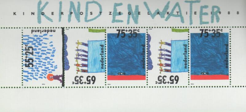 Foglietto Olanda Anno 1966 Pro Infanzia Il bambino e l’acqua (BF 32)