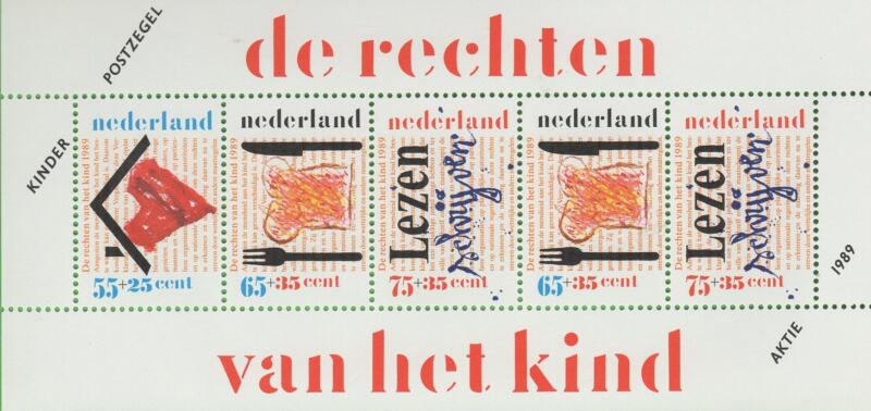 Foglietto Olanda Anno 1989 Pro Infanzia I diritti del bambino (BF 33)