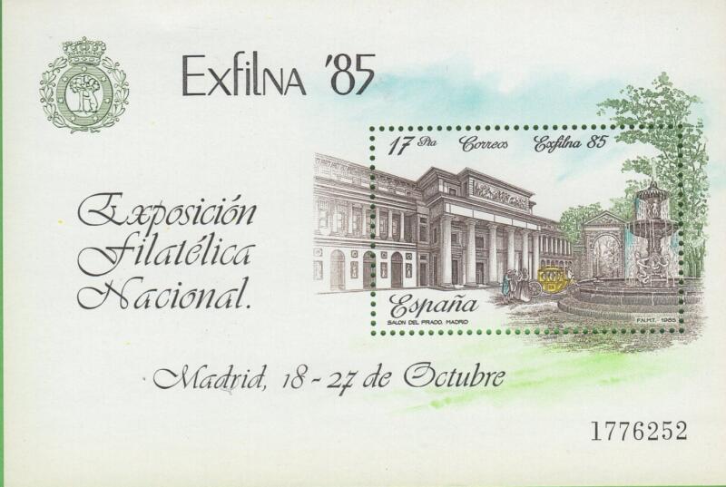 Foglietto Spagna Anno 1985 EXFILNA 85 Esposizione filatelica nazionale a Madrid (BF 34)