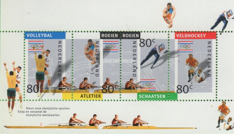Foglietto Olanda Anno 1992 Giochi olimpici invernali a Albertville ed estivi a Barcellona (BF 36)