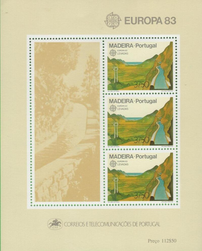 Foglietto Madera Anno 1983 Europa Le grandi opere del genio umano (BF 4)