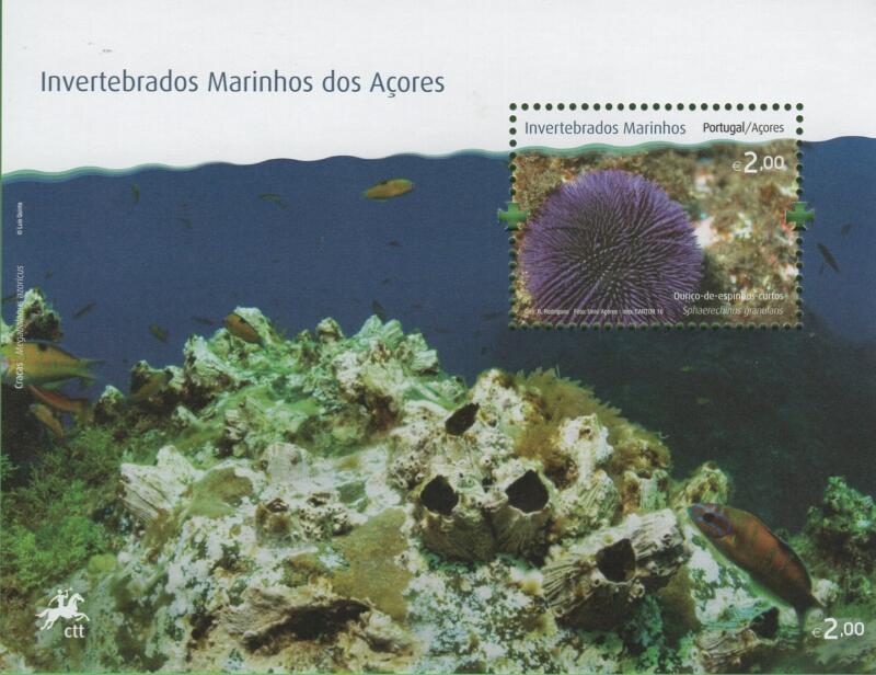 Foglietto Azzorre Anno 2010 Fauna marina Invertebrati delle Azzorre (BF 44-45)