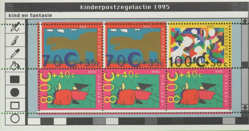 Foglietto Olanda Anno 1995 Pro Infanzia Il Bambino e la Fantasia (BF 45)