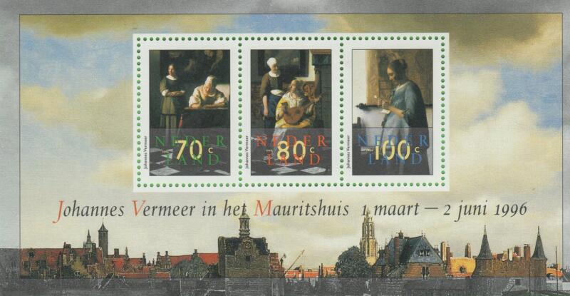 Foglietto Olanda Anno 1996 Esposizione delle opere di Johannes Vermeer alla National Gallery of Art di Washington e al Mauritshuis Museum dell’Aja (BF 46)