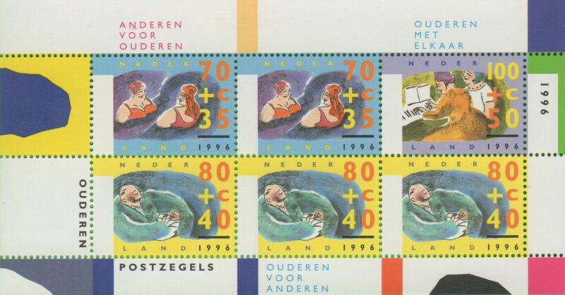 Foglietto Olanda Anno 1996 Beneficenza Serie Estiva A favore delle persone anziane (BF 48)