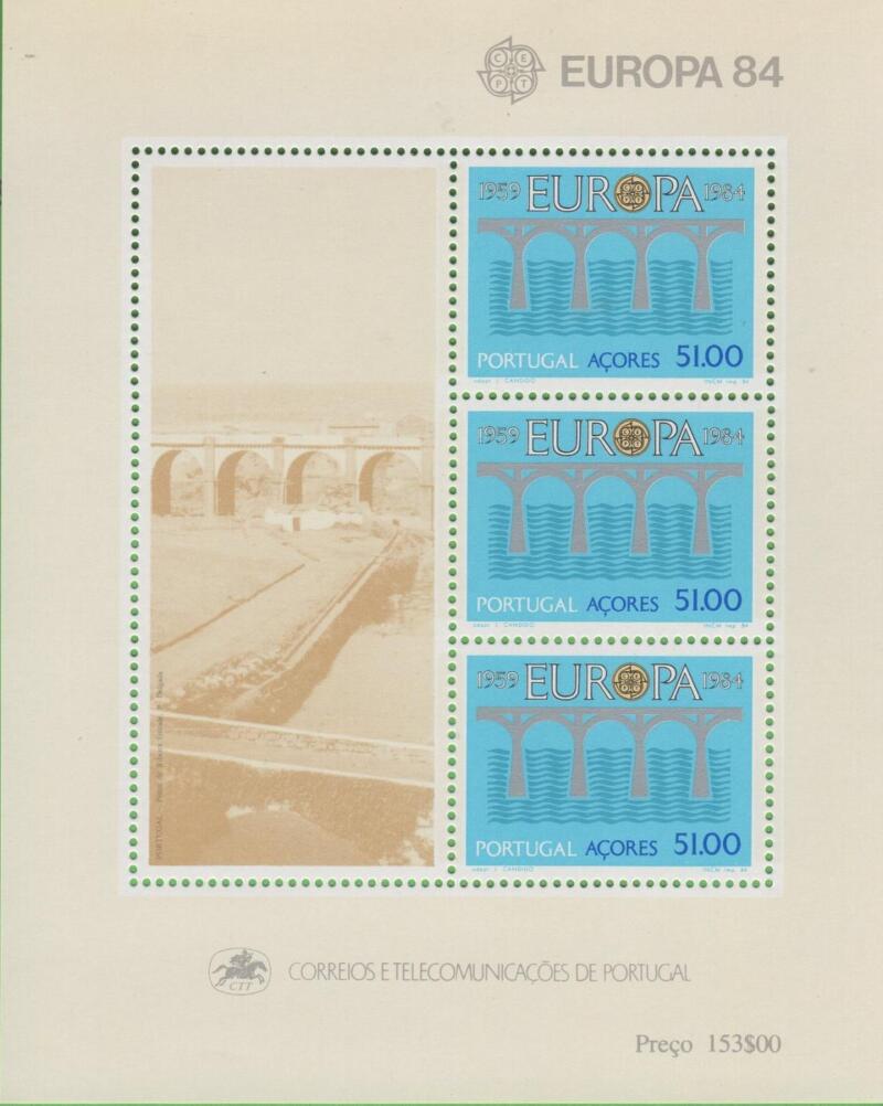 Foglietto Azzorre Anno 1984 Europa 25esimo anniversario della CEPT (BF 5)