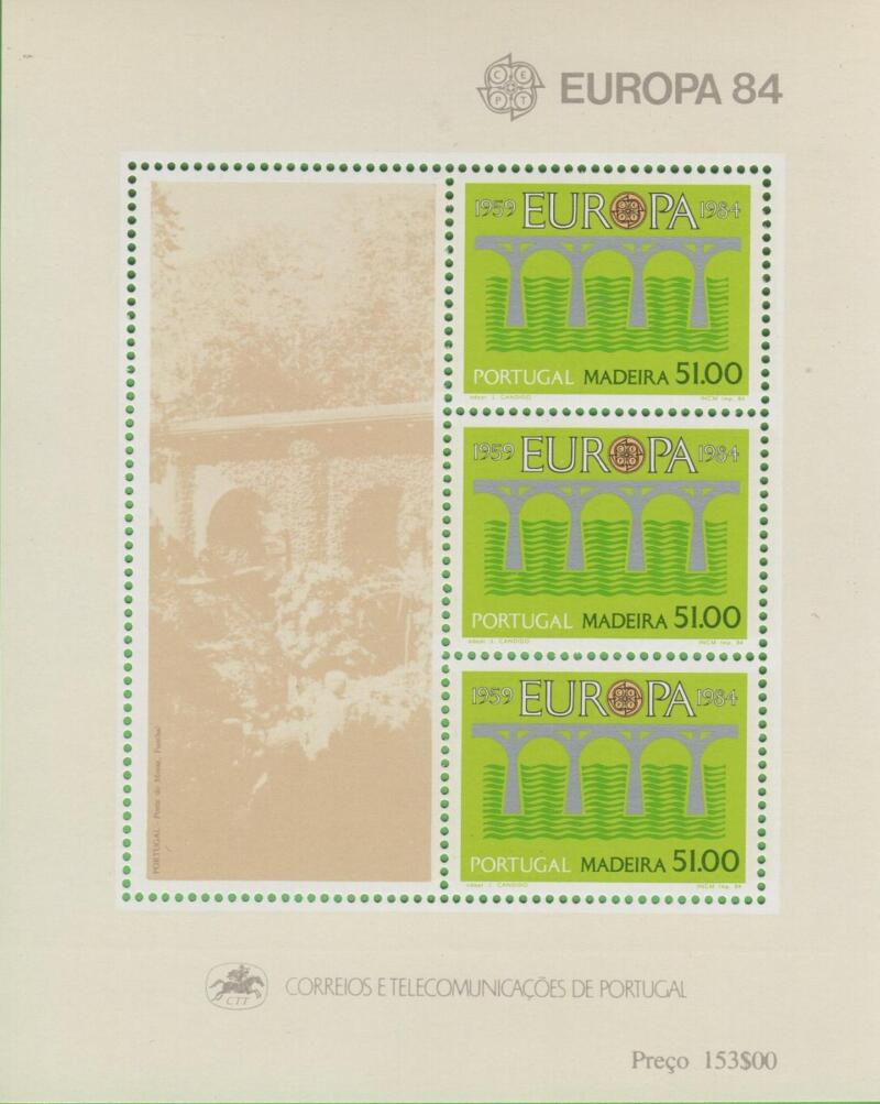 Foglietto Madera Anno 1984 Europa 25esimo anniversario della CEPT (BF 5)