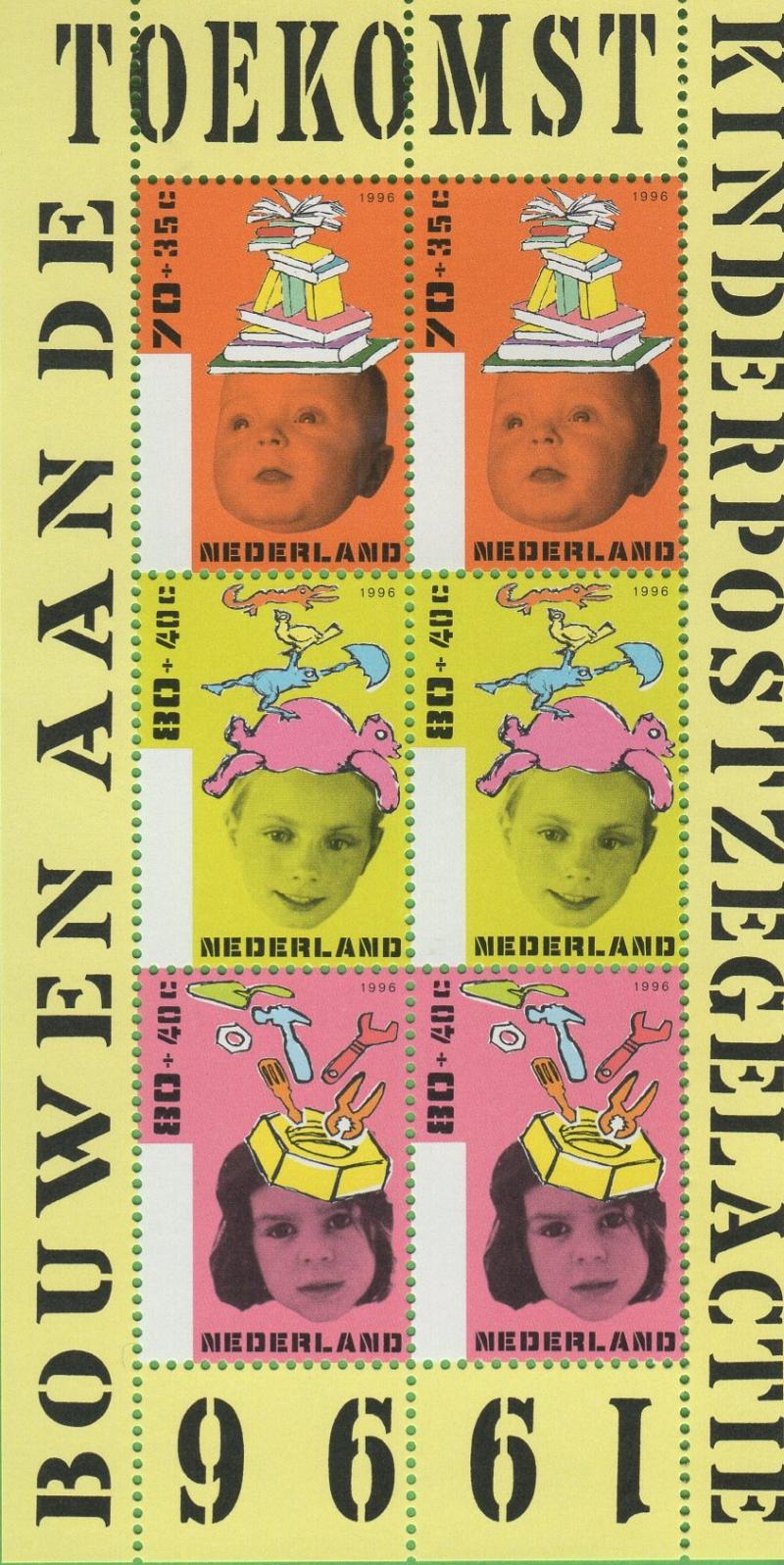 Foglietto Olanda Anno 1996 Pro Infanzia Volti di bambini (BF 50)
