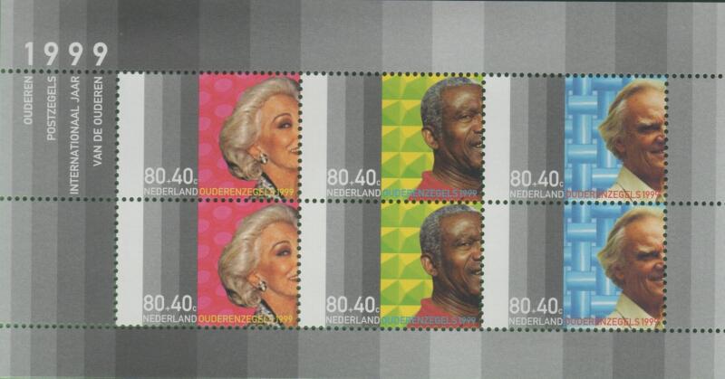 Foglietto Olanda Anno 1999 Beneficenza Serie estiva A favore delle persone anziane Anno internazionale delle persone anziane (BF 59)