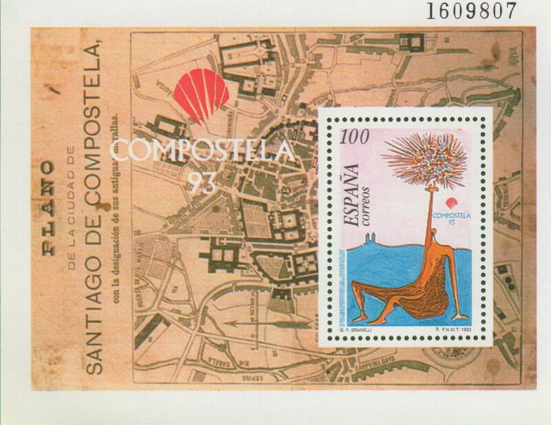 Foglietto Spagna Anno 1993 Anno Santo dell’Apostolo Giacomo di Compostella (BF 62)