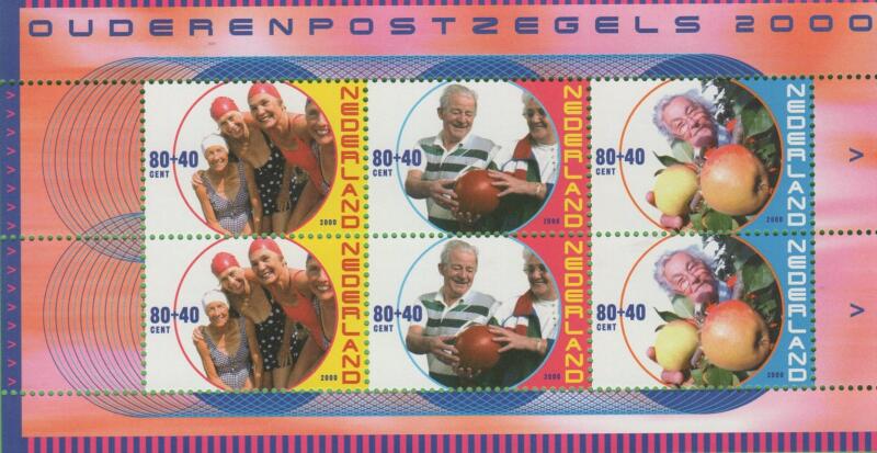 Foglietto Olanda Anno 2000 Beneficenza Serie estiva A favore delle persone anziane (BF 64)