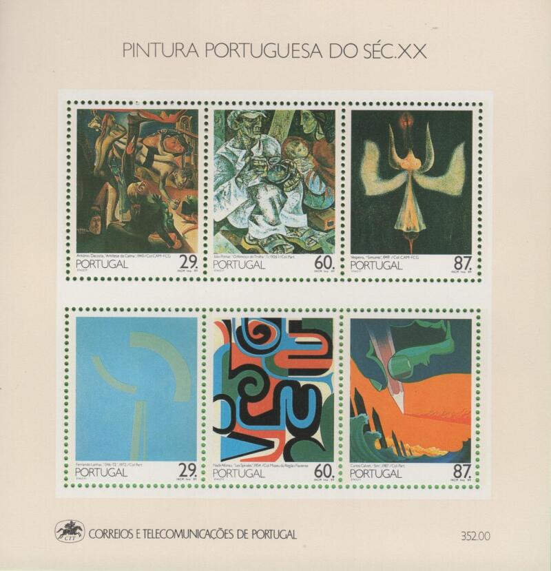 Foglietto Portogallo Anno 1989 Dipinti portoghesi del XX secolo (BF 69)