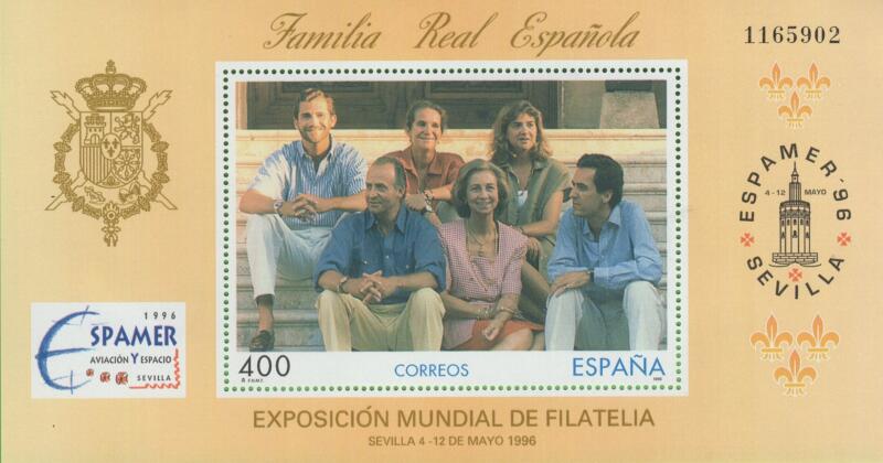 Foglietto Spagna Anno 1996 Espamer 96 Esposizione filatelica internazionale (BF 73)