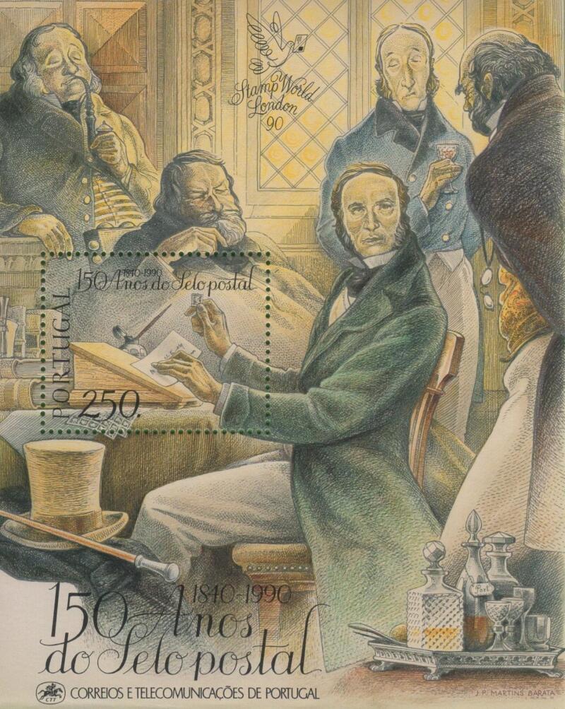 Foglietto Portogallo Anno 1990 150esimo anniversario del primo francobollo il Penny Black (BF 73)