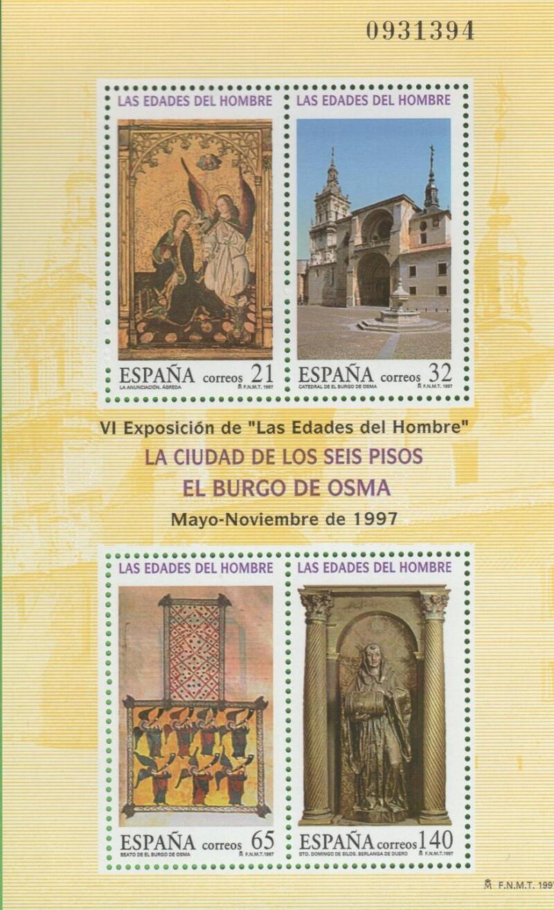 Foglietto Spagna Anno 1997 Sesta esposizione Le Età dell’Uomo (BF 78)