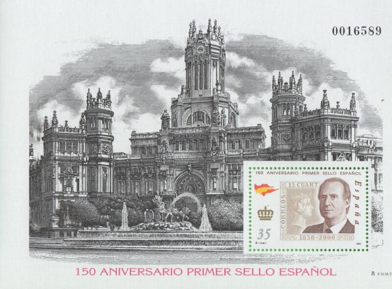 Foglietti Spagna Anno 2000 150esimo anniversario del francobollo spagnolo Seconda serie (BF 88-94)