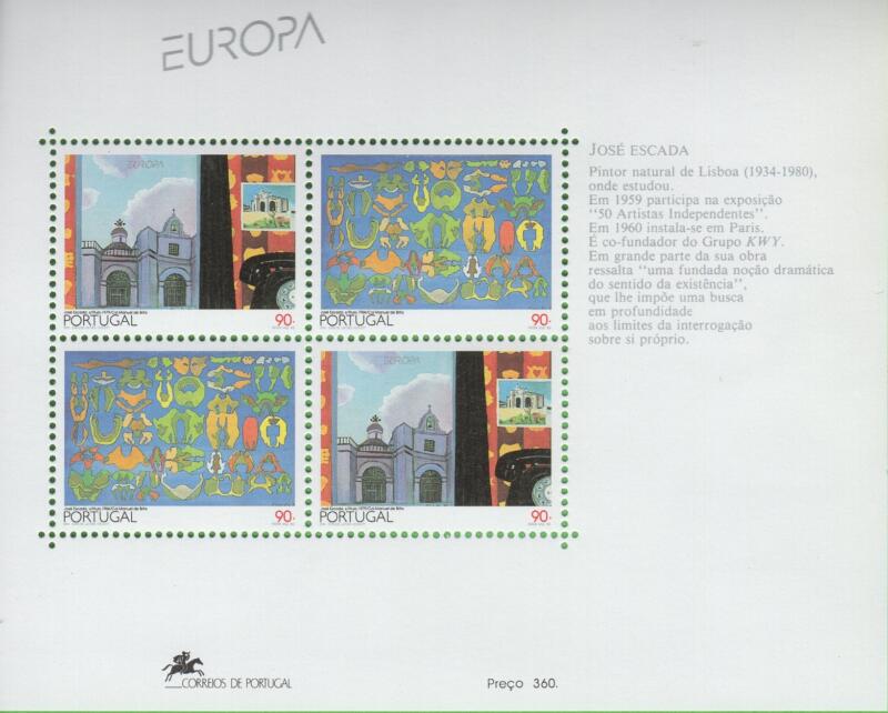 Foglietto Portogallo Anno 1993 Europa Arte contemporanea (BF 94)