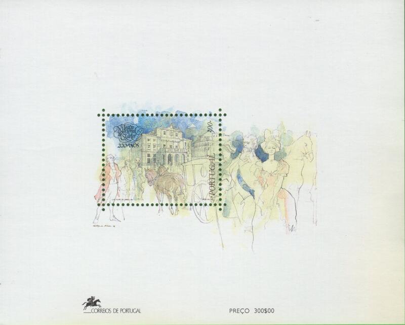 Foglietto Portogallo Anno 1993 Bicentenario del Teatro nazionale S. Carlos (BF 95)