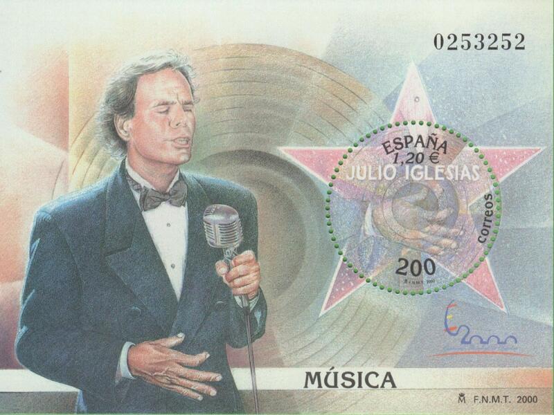 Foglietti Spagna Anno 2000 ESPANA 2000 Esposizione filatelica internazionale Madrid Musica (BF 97-107)