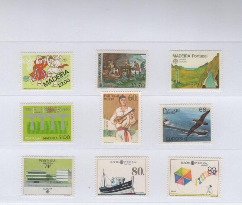 Francobolli Madera Anni1981-1982-1983-1984-1985-1986-1987-1988.1989 Europa