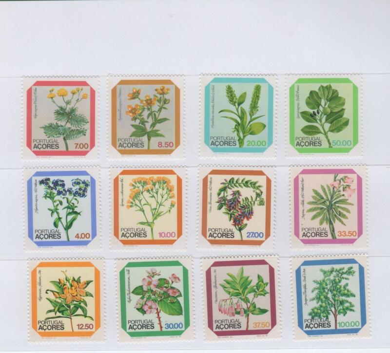 Francobolli Azzorre Anni 1981-1982-1983 Flora locale Prima seconda e terza serie