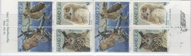 Libretto Aland Anno 1996 WWF Protezione della natura Gufo reale (Bubo Bubo)