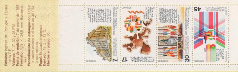 Libretto Spagna Anno1986 Adesione alla CEE di Spagna e Portogallo (Lb 2444)