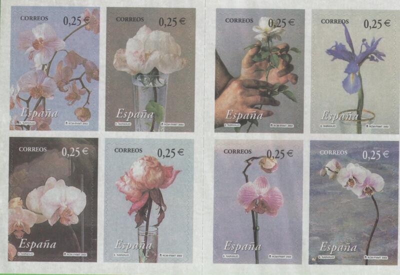 Libretto Spagna Anno 2002 Fiori Autoadesivi (Lb 3448)