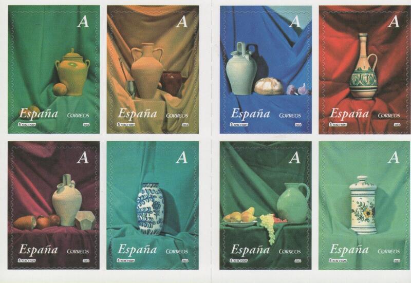 Libretto Spagna Anno 2004 Ceramiche Dipinti di Antonio Miguel Gonzales Autoadesivi (Lb 3710)