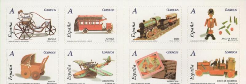 Libretto Spagna Anno 2007 Antichi giocattoli Seconda serie Autoadesivi (Lb 3918)