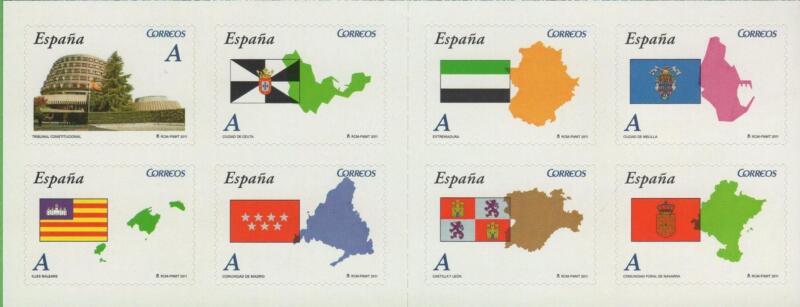 Libretto Spagna Anno 2011 Autonomie locali Seconda serie Autoadesivi (Lb 4297)