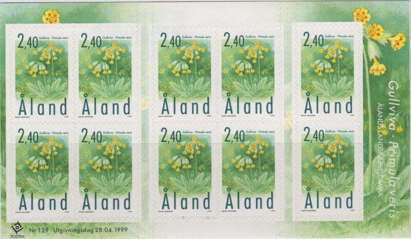 Minifoglio Aland Anno 1999 Fiori Autoadesivo Emissione congiunta con la Finlandia