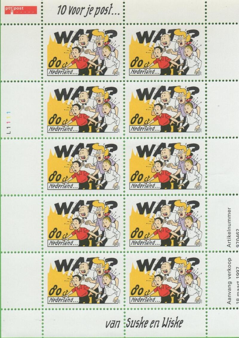 Minifoglio Olanda Anno 1997 Fumetti Personaggi disegnati da Willy Vandersteen (MF 1581)
