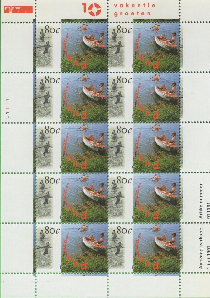 Minifoglio Olanda Anno 1997 Turistica Promozione dei Paesi Bassi Bambini in acqua (MF 1593)