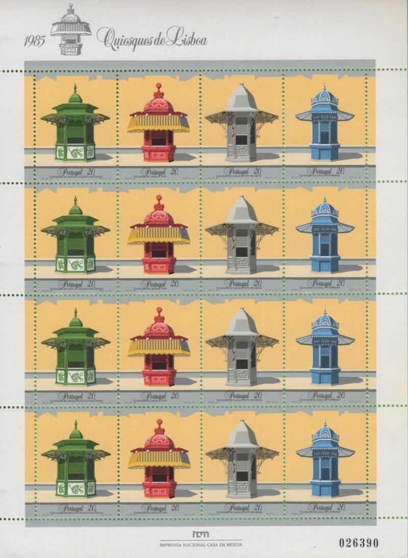 Minifoglio Portogallo Anno 1985 I chioschi di Lisbona (MF 1628)