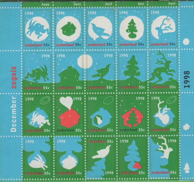 Minifoglio Olanda Anno 1998 Natale Autoadesivi (MF 1653-1672)