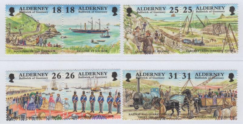 Francobolli Alderney Anno 1997 Sviluppo storico di Alderney Prima serie Costruzione del vecchio porto di Alderney